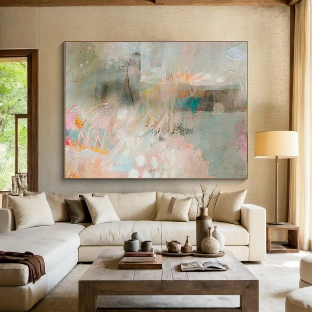 Light - Color Hazy Abstract Art for Spa Retreat Waiting Areas DLZ2587