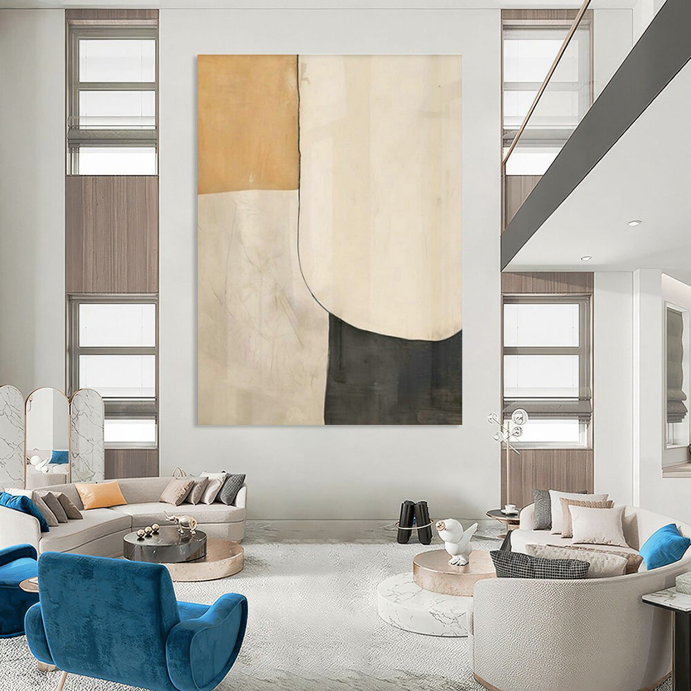Repeated Geometric Patchwork Abstract Art for Minimalist Bedroom & Modern Art Exhibition DLZ1949
