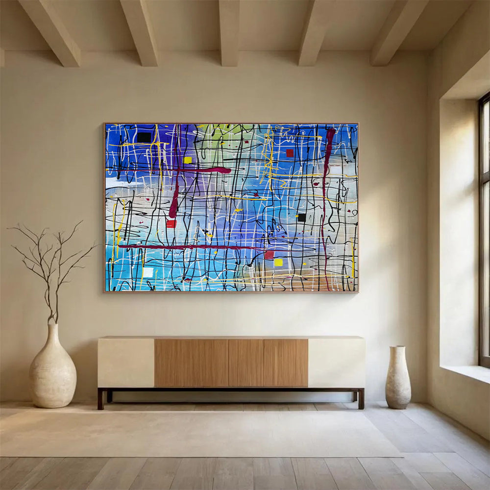 Dynamic Line & Color Abstract Art for Modern Office Creative Zones DLZ3233