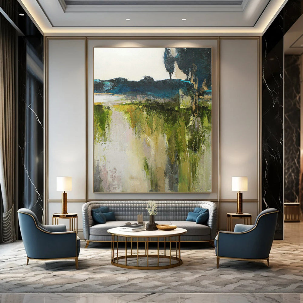 Impressionist Double Landscape Art for Lakeside Retreat & Art - Themed B&B DLZ1029