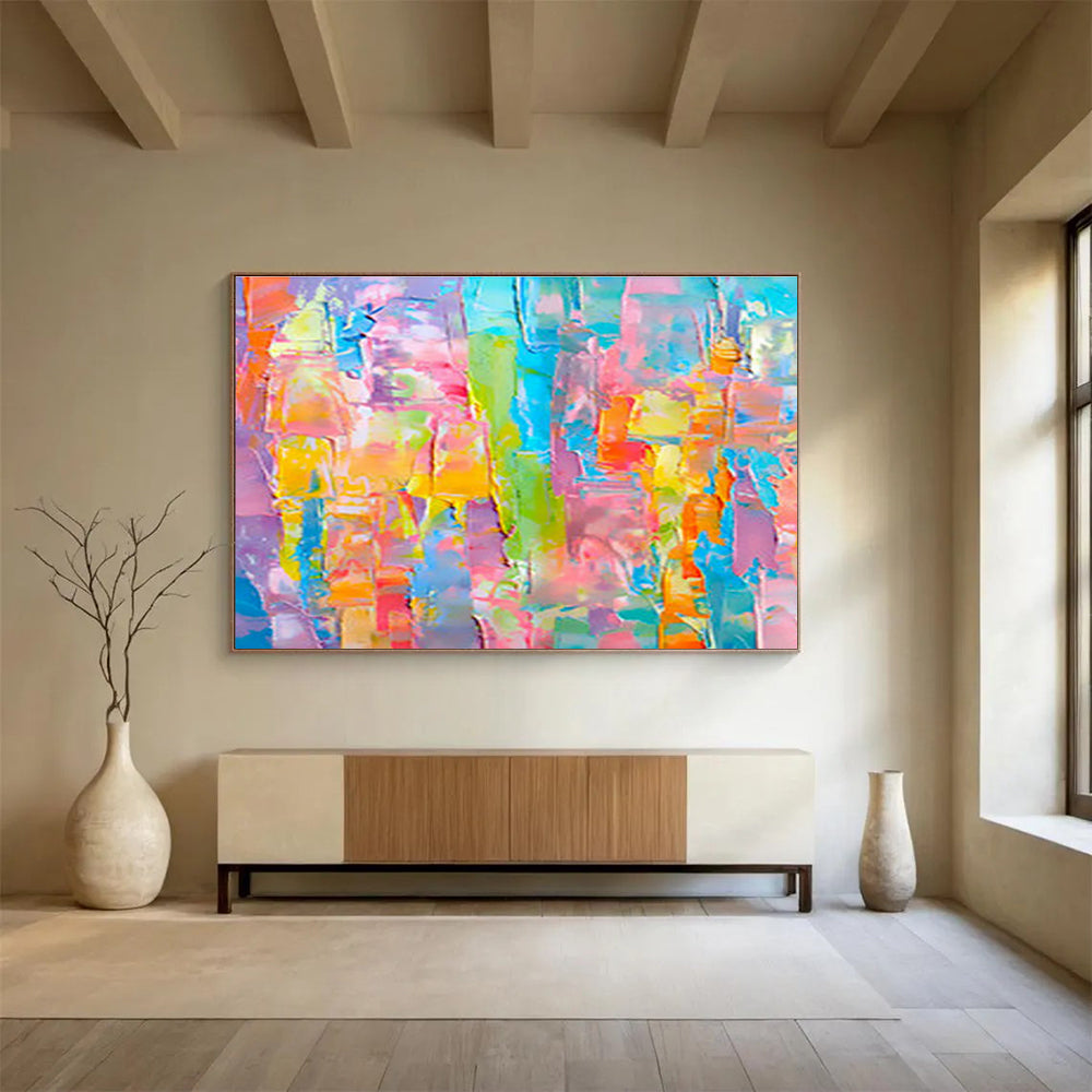 Colorful Block Abstract Art for Lively Kitchen DLZ2765