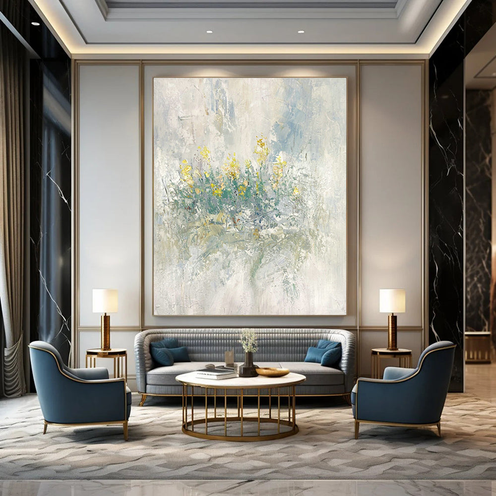 Light - Color Floral Abstract Art for Living Room & Bedroom DLZ0482