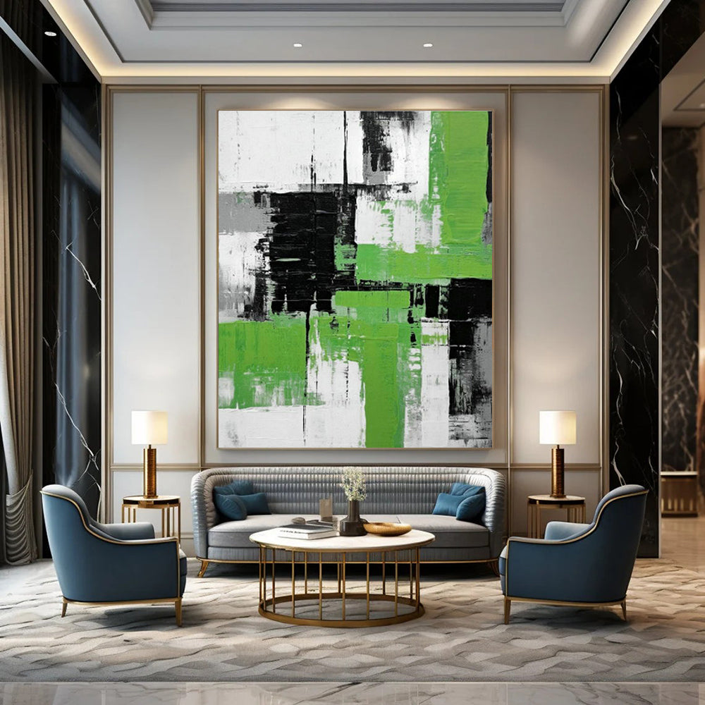 Green - White Geometric Art for Eco - Friendly Home Entryways DLZ0277