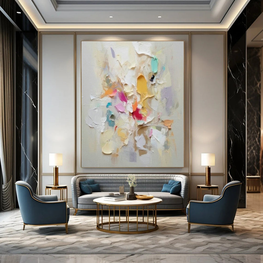 Colorful Thick - Paint Abstract Art for Bohemian Living Room & Art Studio Lounge DLZ0980
