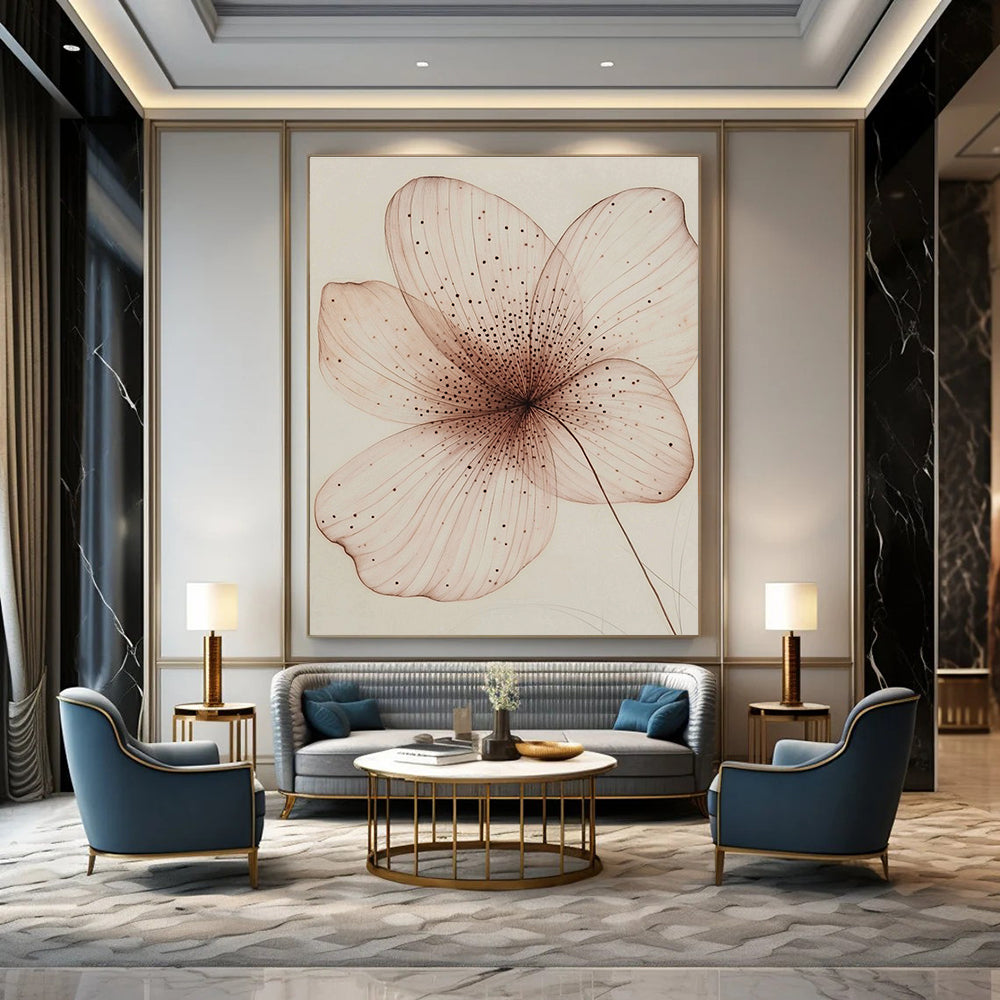 Delicate Flower Drawing for Elegant Bathroom & Botanical Study STSC1197