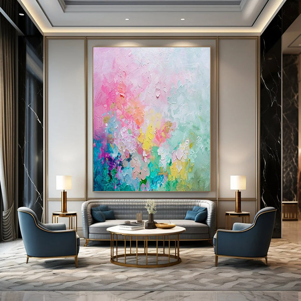 Pink - Colored Abstract Art for Feminine Boutique Hotel & Art - Inspired Tea Room DLZ1923