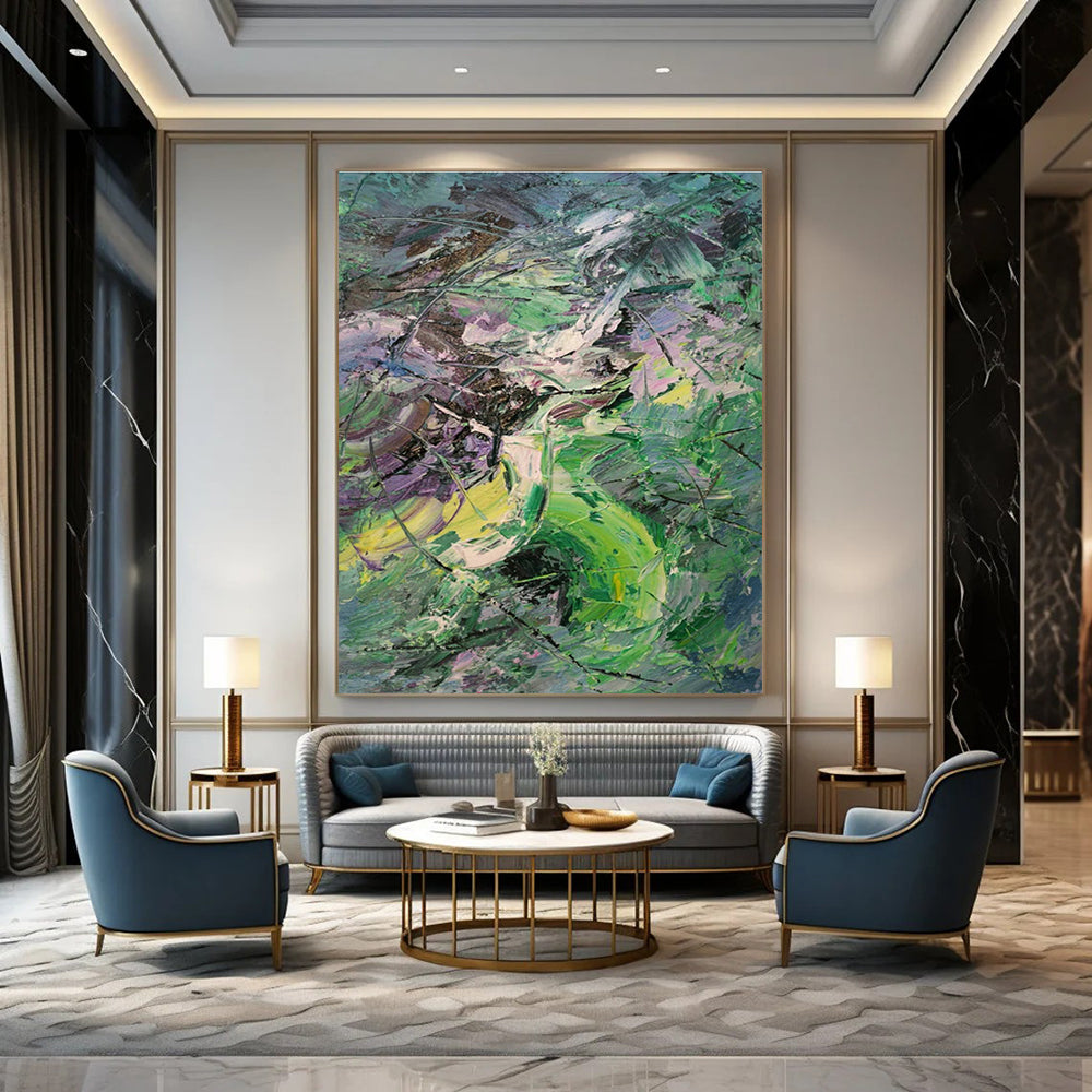 Colorful Brushstroke Abstract Art for Living Room & Art Studio DLZ0543