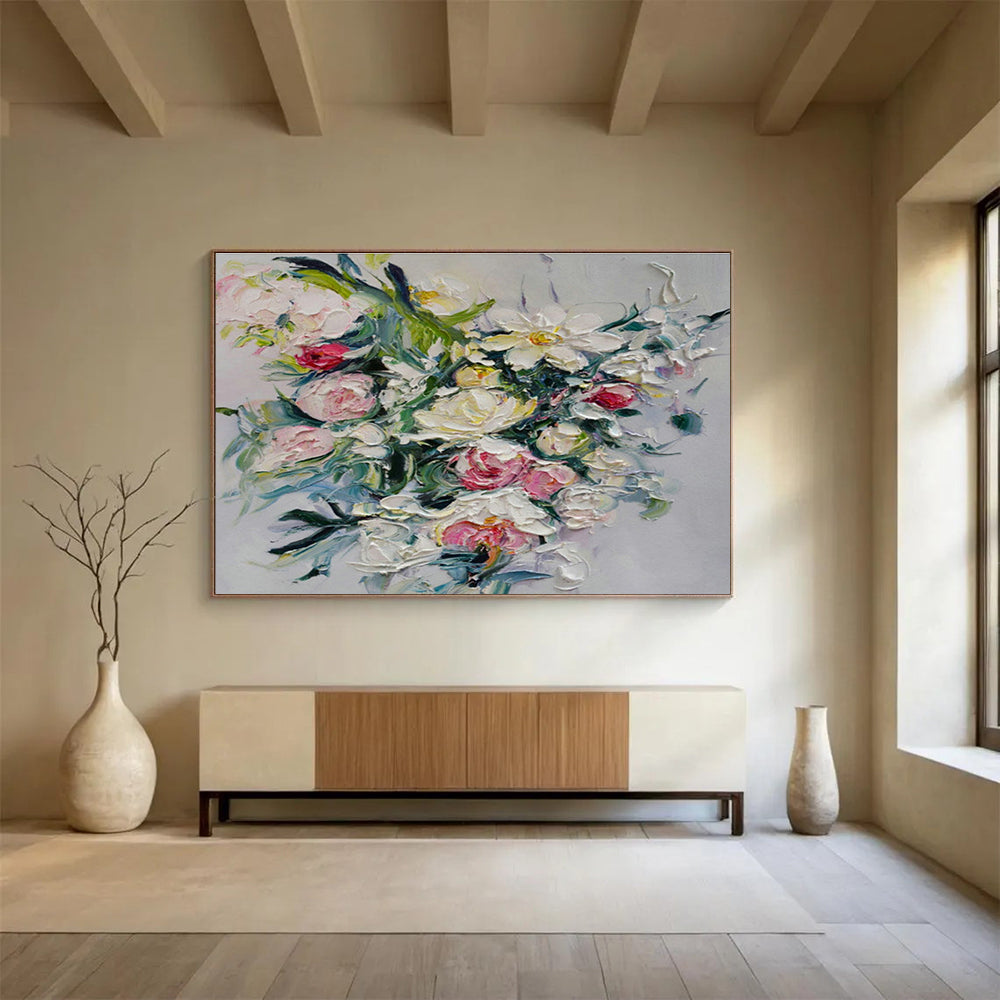 Impasto Flower Bouquet Art for Romantic Wedding Venue DLZ3045
