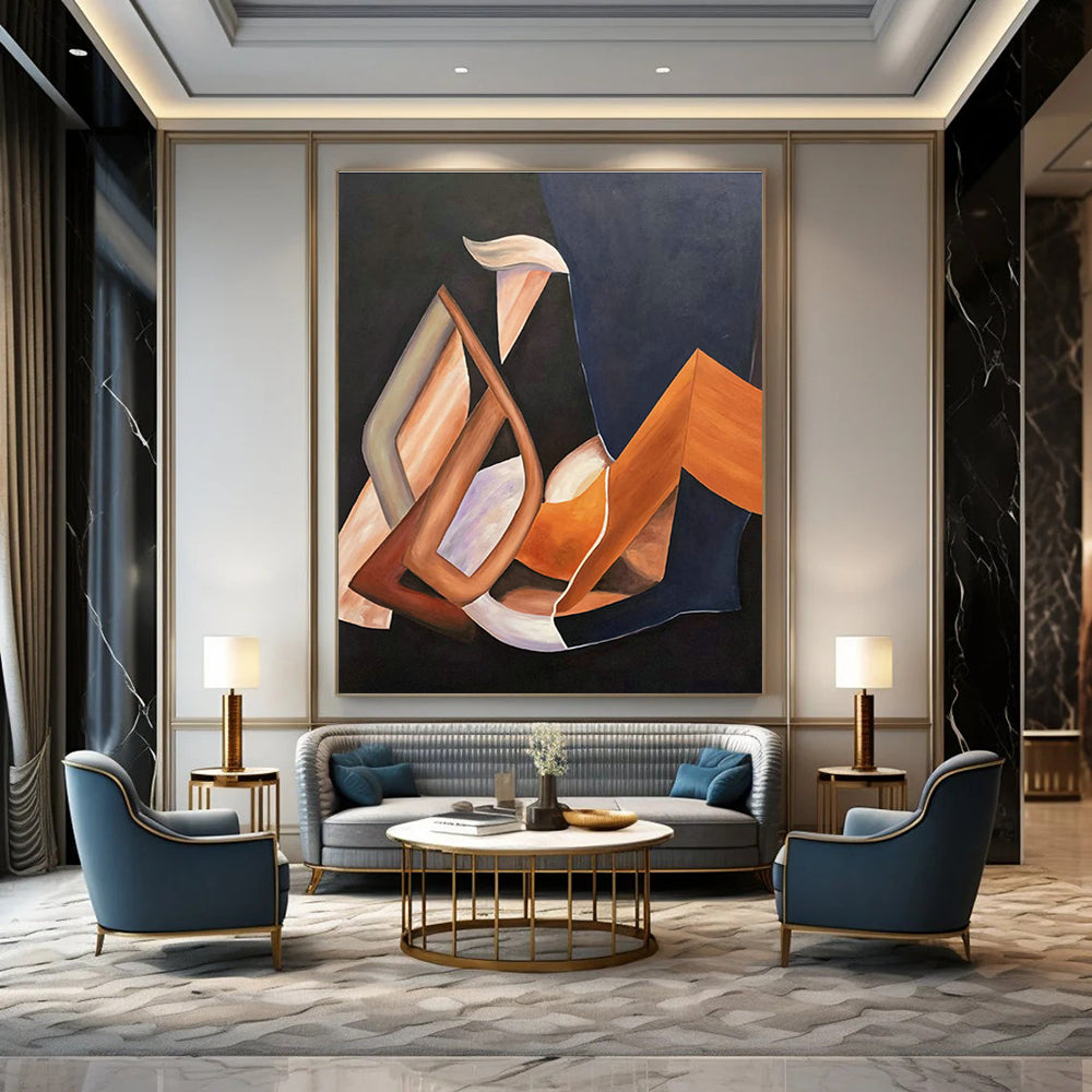 Geometric Color Abstract for Mid - Century Modern Lounge & Creative Design Studio DLZ0934