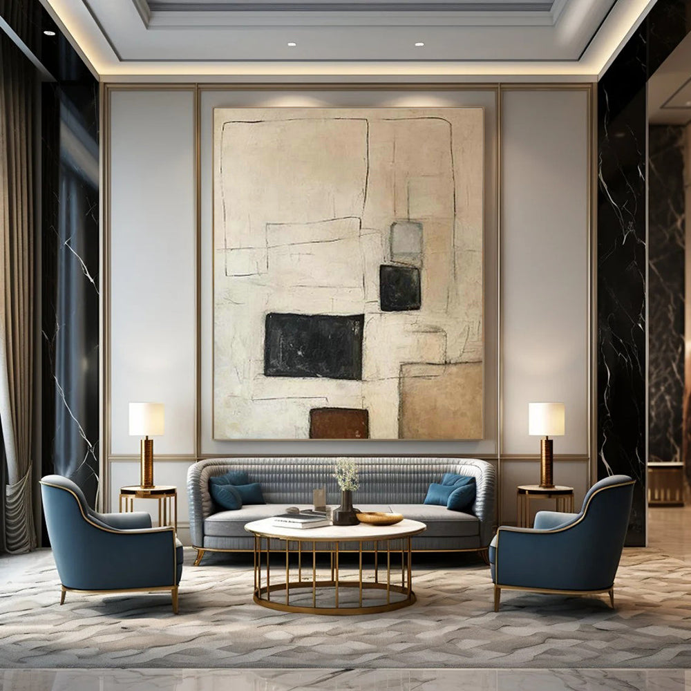Minimalist Geometric Art for Scandinavian - Style Living Rooms DLZ0252