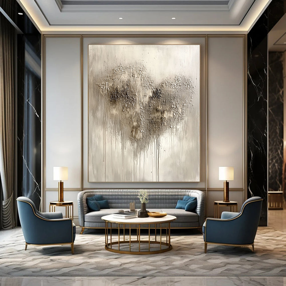 Textured Gray and White Abstract for Industrial - Style Home & Modern Art Gallery STSC519