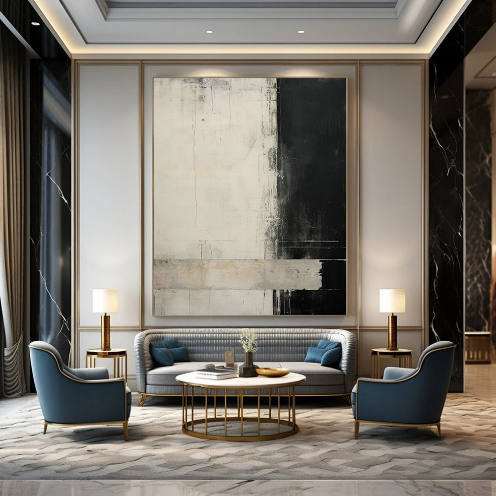 Black - White - Gray Abstract Art for Office & Living Room DLZ0333