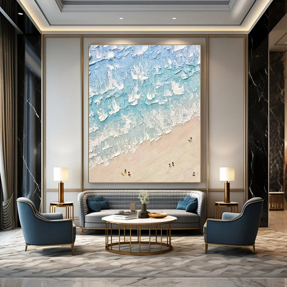 Textured Beach Art for Coastal Café & Beach House Bedroom DLZ2033
