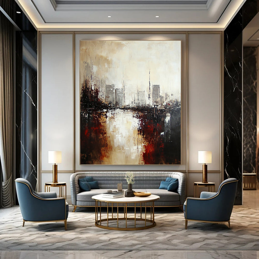 Abstract Cityscape with Reflections Art for Urban Rooftop Bar & Architect’s Conference Room STSC148