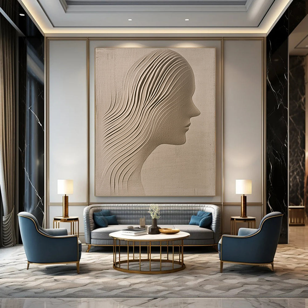 Sculpted Female Profile for Elegant Bedroom & Art Studio Display STSC1213