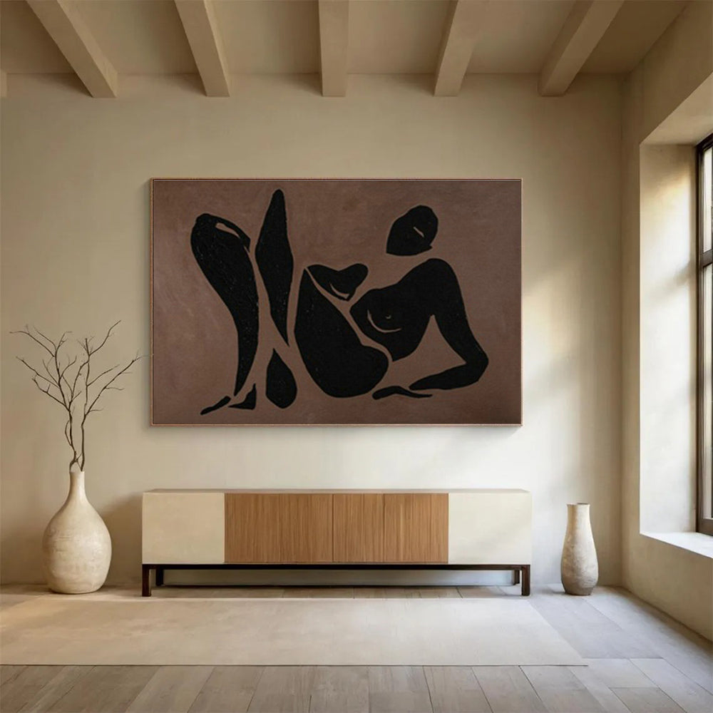 Black Figure Silhouette Art for Modern Art Studio Galleries DLZ3127