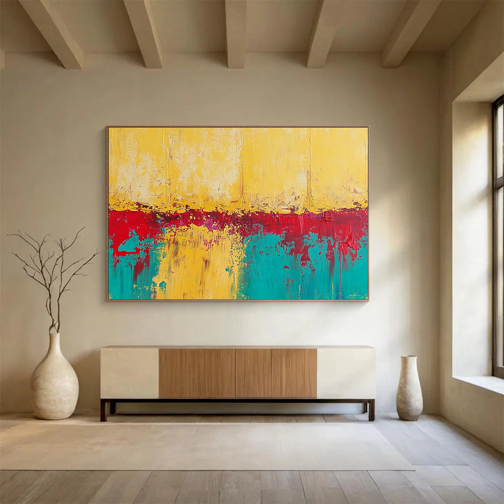 Color - Dripped Abstract Art for Bohemian - Style Living Room & Artistic Community Space SC269