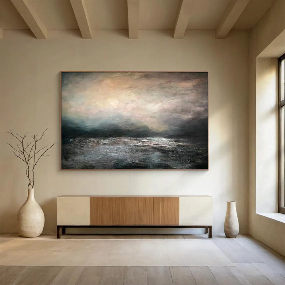 Dark Sea View Oil Painting for Industrial - Style Loft Office Spaces DLZ3153