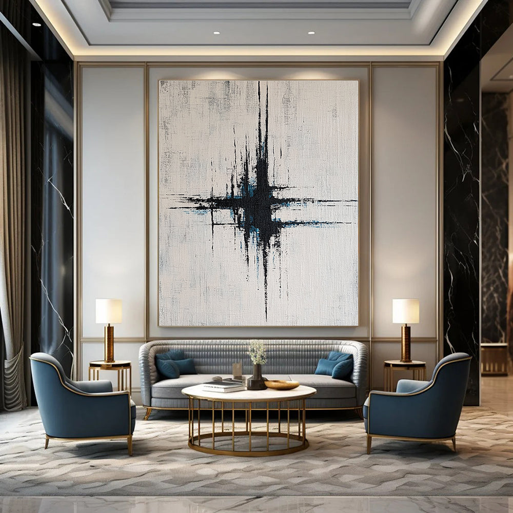 Black and Blue Abstract Cross for Luxury Spa & Modern Home Theater STSC439