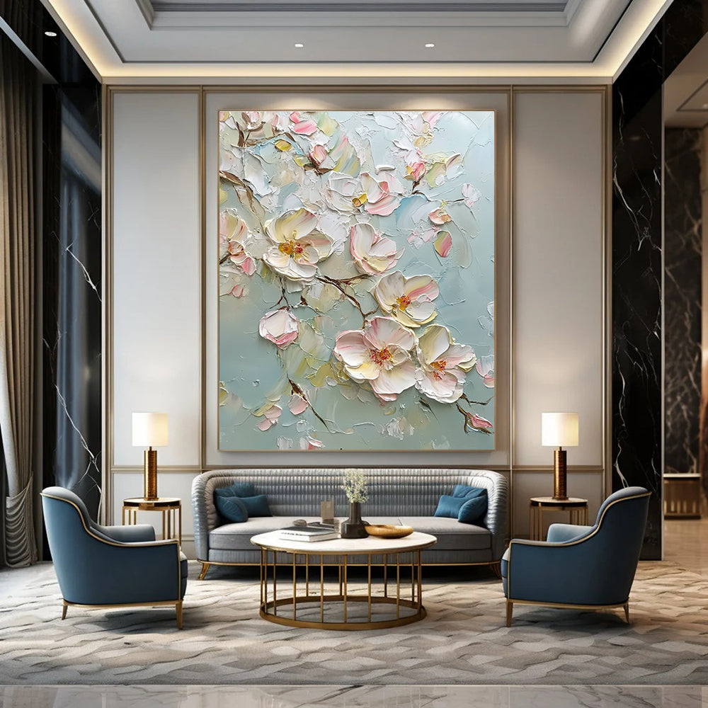 Textured Floral Blossoms Art for Romantic Wedding Venue & Nature - Lover’s Living Room STSC1371