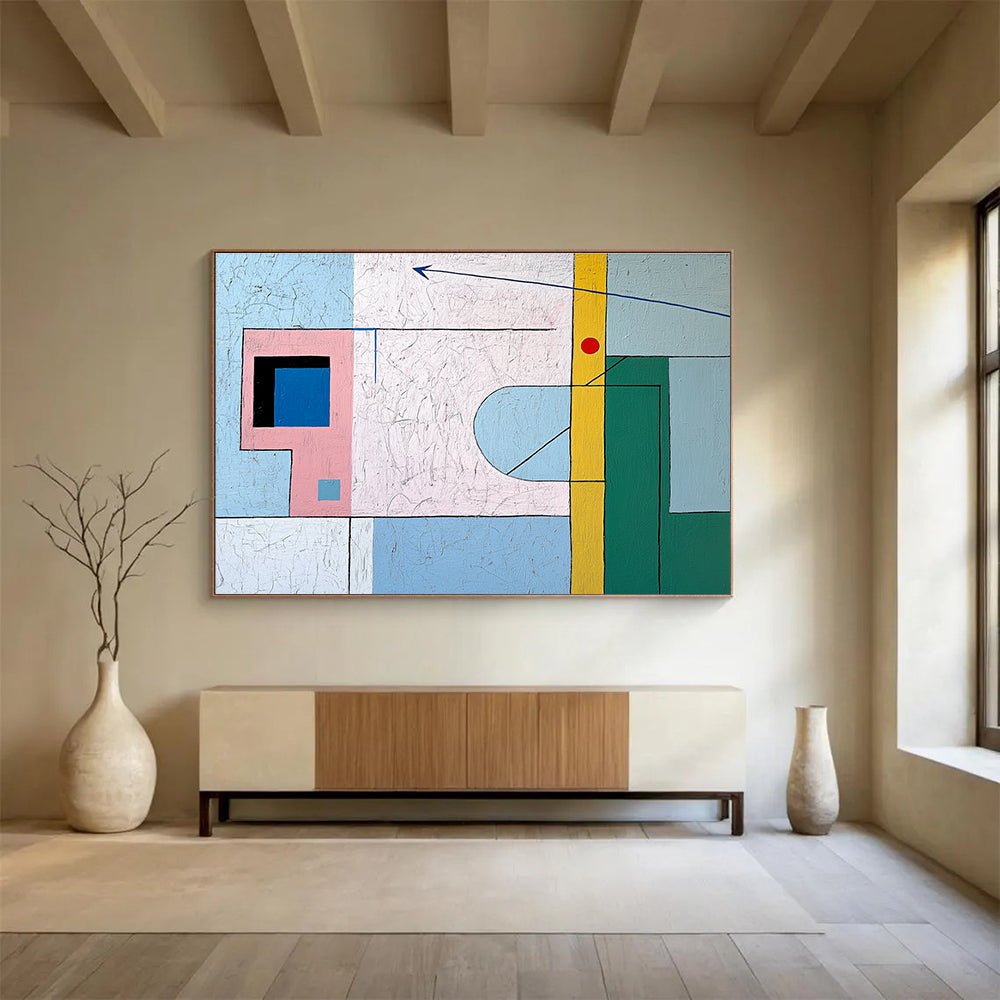 Geometric Line and Shape Art for Architectural Studio & Minimalist Café SC491