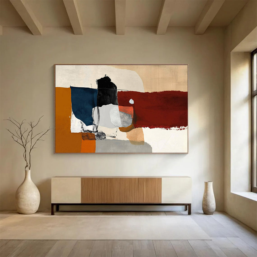 Multi - Color Block Abstract Art for Eclectic Community Center & Artsy Bookstore SC329