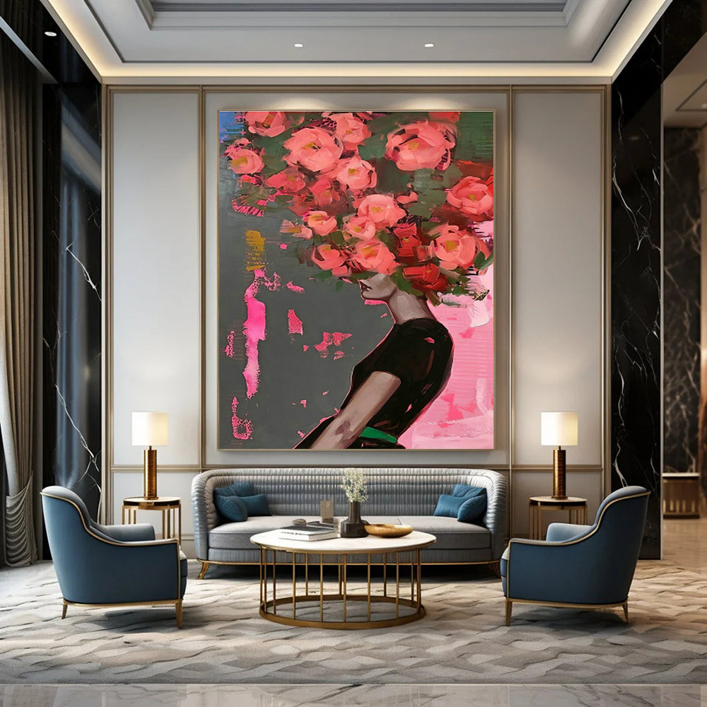 Flower Head Abstract Art for Living Room & Bedroom DLZ0458