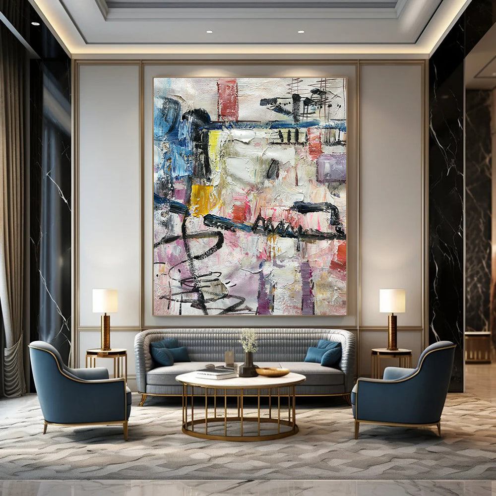 Color - Clash Abstract Art for Artist Studio & Trendy Bar Lounge DLZ1275