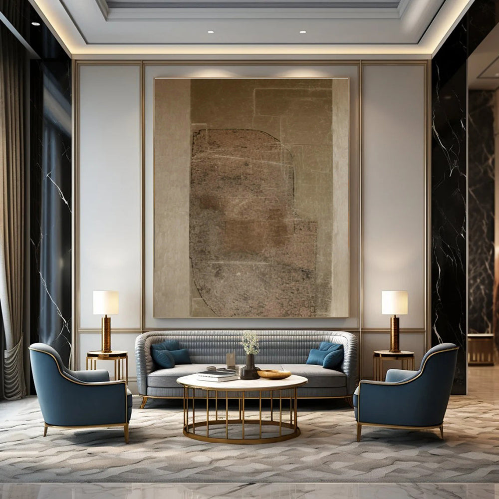 Textured Brown Abstract Art for Industrial Loft Study & Earth - Tone Art Gallery DLZ0832