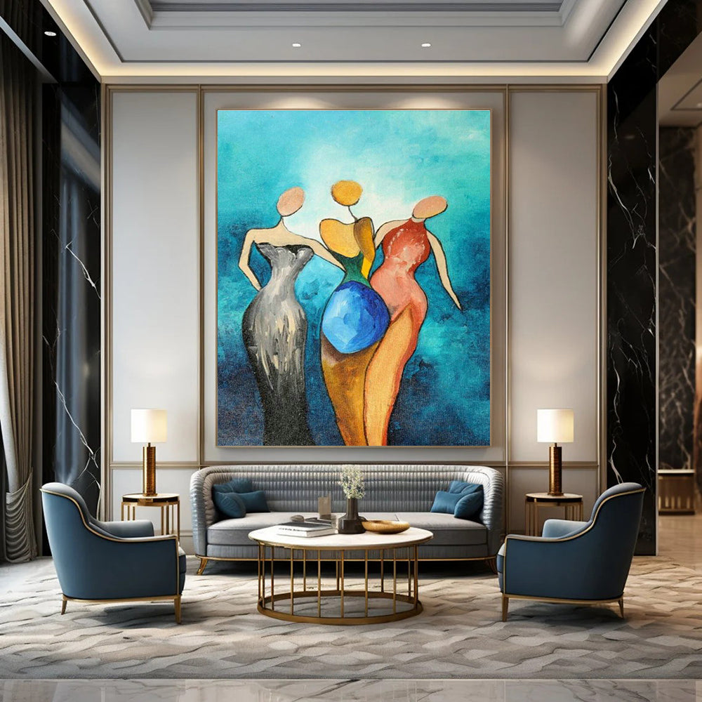 Abstract Figure Art for Women's Wellness Studio Waiting Areas DLZ0036