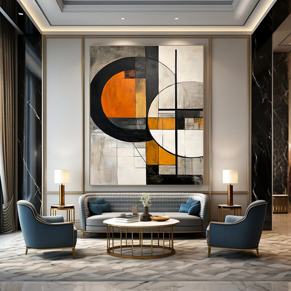Dual Circles with Orange and Gray for Urban - Style Loft & Art - Centric Café STSC222