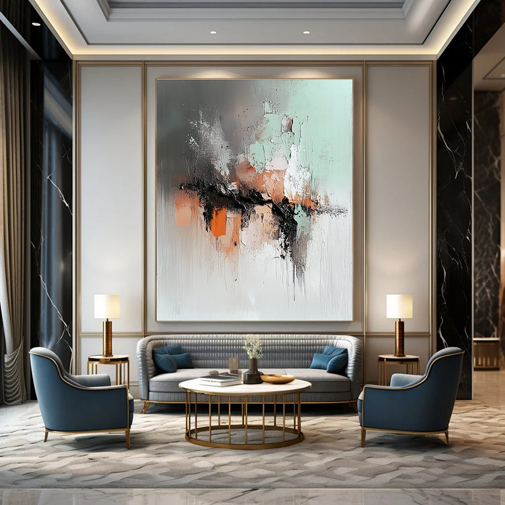 Textured Abstract in Muted Tones for Cozy Reading Nook & Art - Centric Library STSC795
