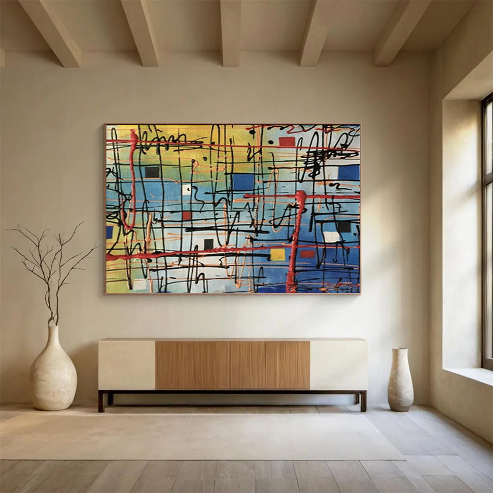 Line and Square Abstract Art for Contemporary Art Gallery Installation Spaces DLZ3226