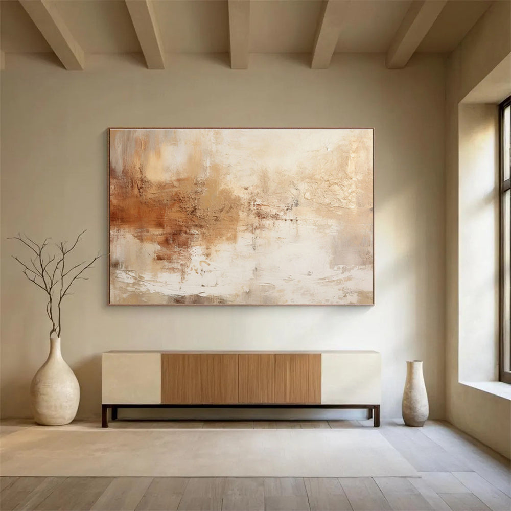 Warm - Toned Abstract Art for Cozy Living Room Ambiance DLZ2714