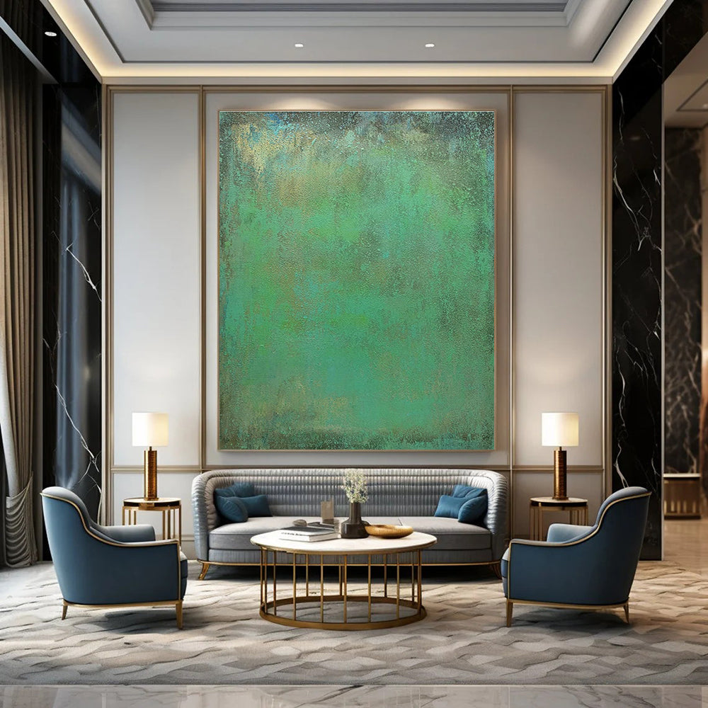 Teal - Green Gradient Abstract Art for Spa & Bedroom Retreat DLZ1220