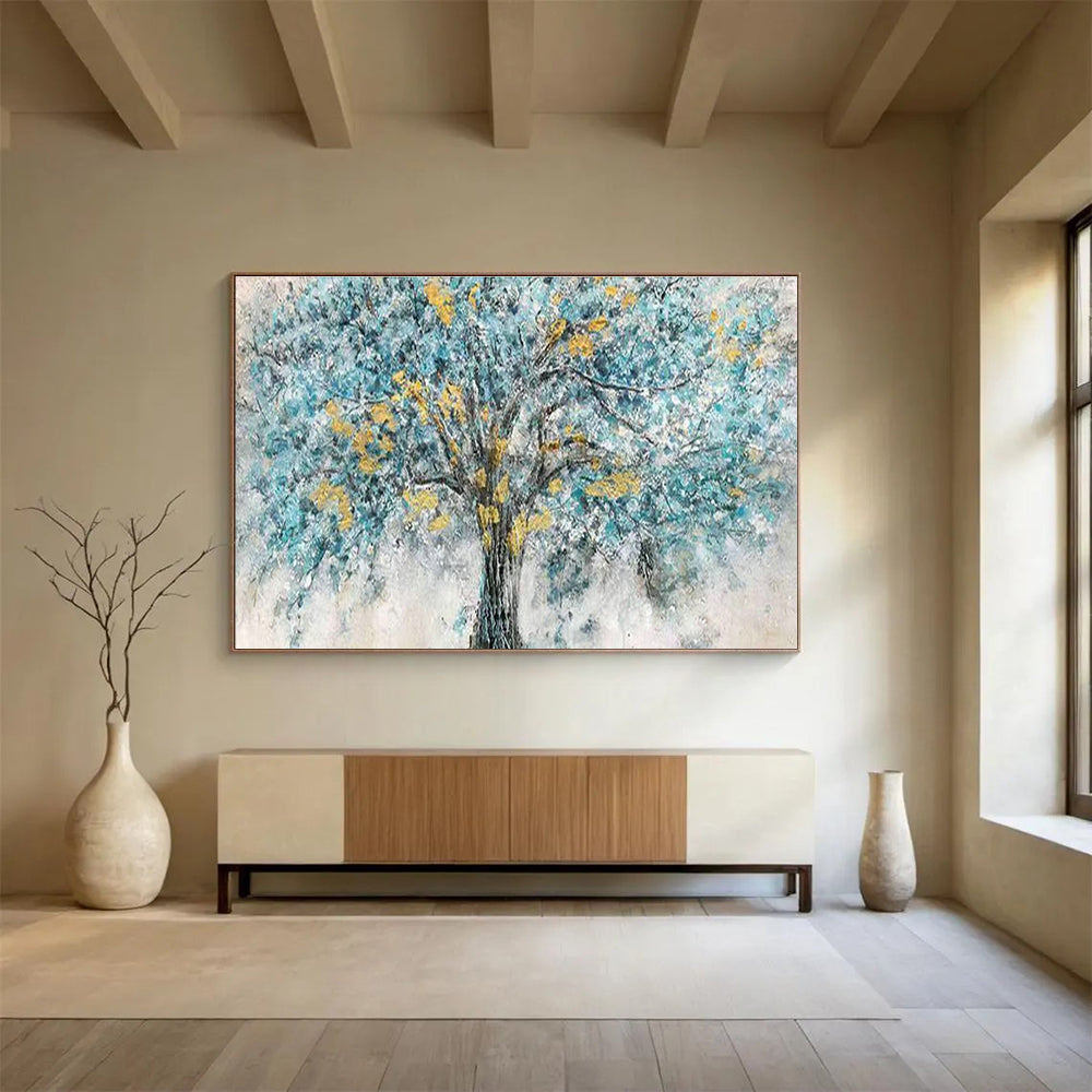 Blue - Gold Tree Art for Bohemian - Style Home Office Creative Corners DLZ3273