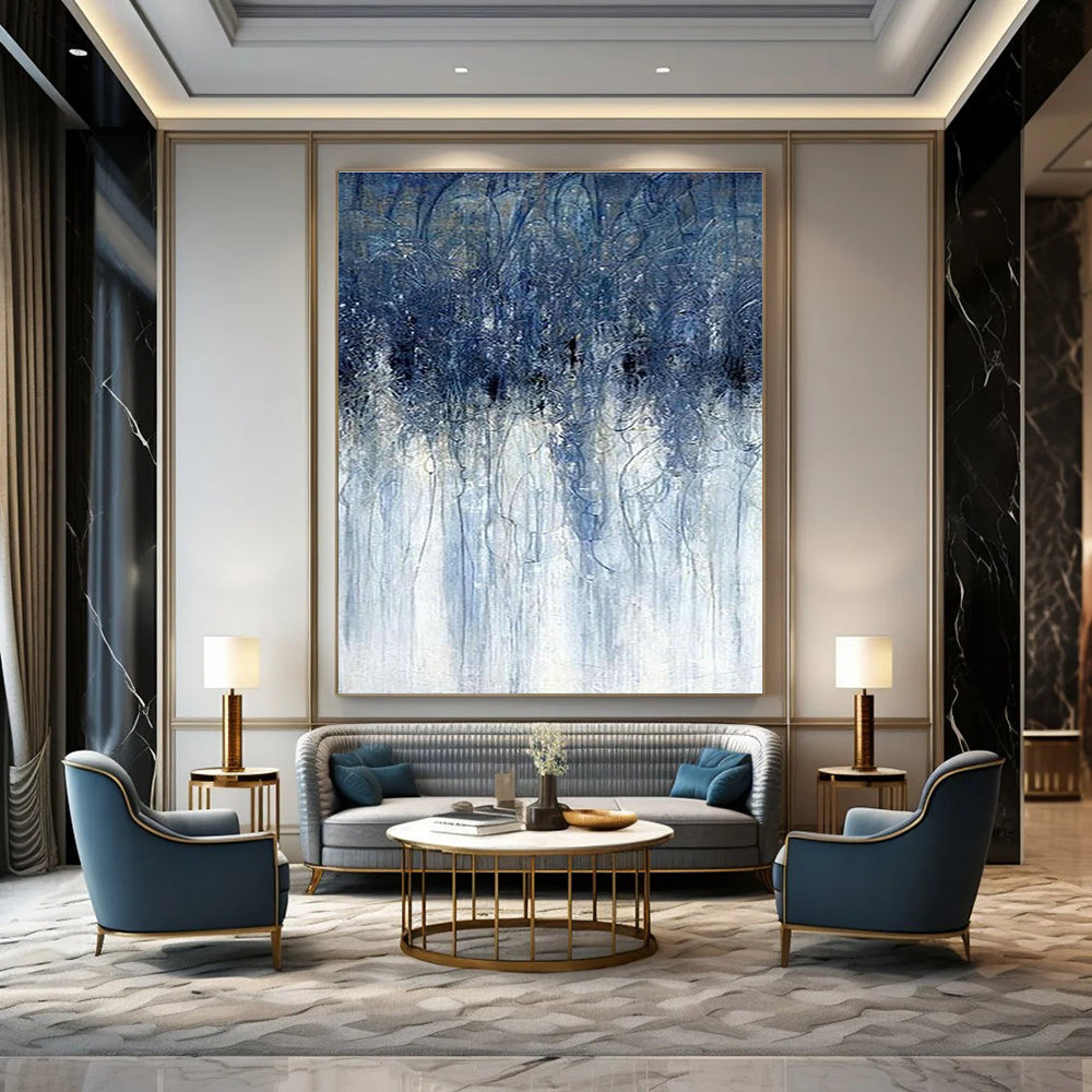 Blue Dripping Texture Art for Modern Art Bar & Coastal - Inspired Home DLZ2237