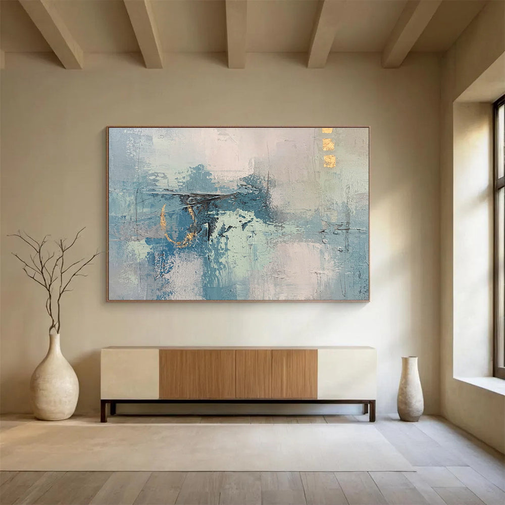 Blue - Gray Abstract Art for Contemporary Art Gallery Exhibition Spaces DLZ3141