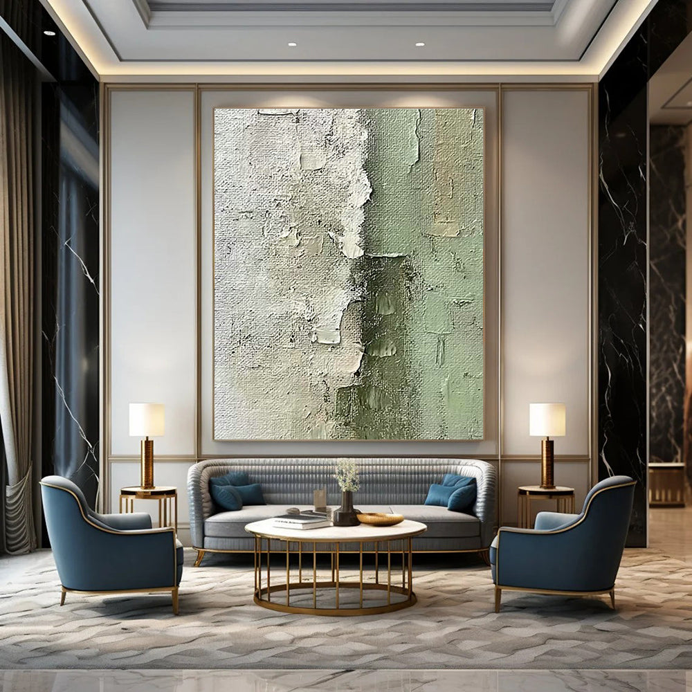 Gray - White Textured Abstract Art for Minimalist Art Gallery & Serene Meditation Space DLZ1009