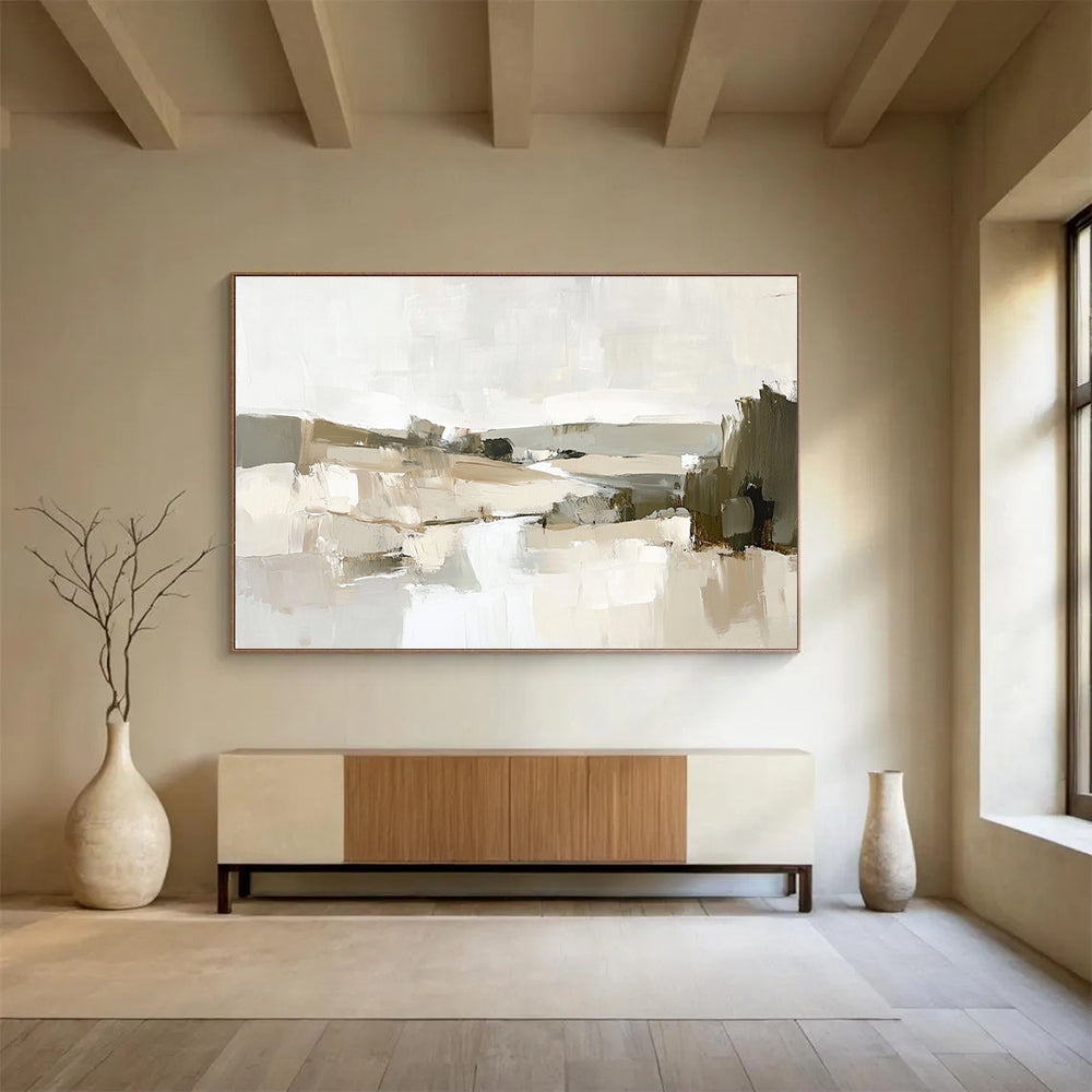 Neutral Tones Landscape Art for Scandinavian Home & Minimalist Office SC128
