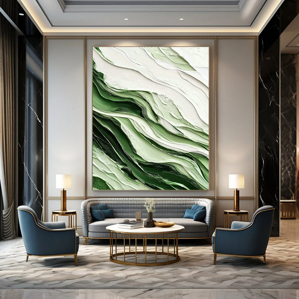 Green Textured Abstract Art for Modern Office & Zen - Inspired Home DLZ0733