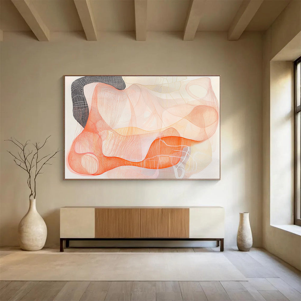 Curved Line Abstract Art for Contemporary Home Decor & Artistic Lounge SC304