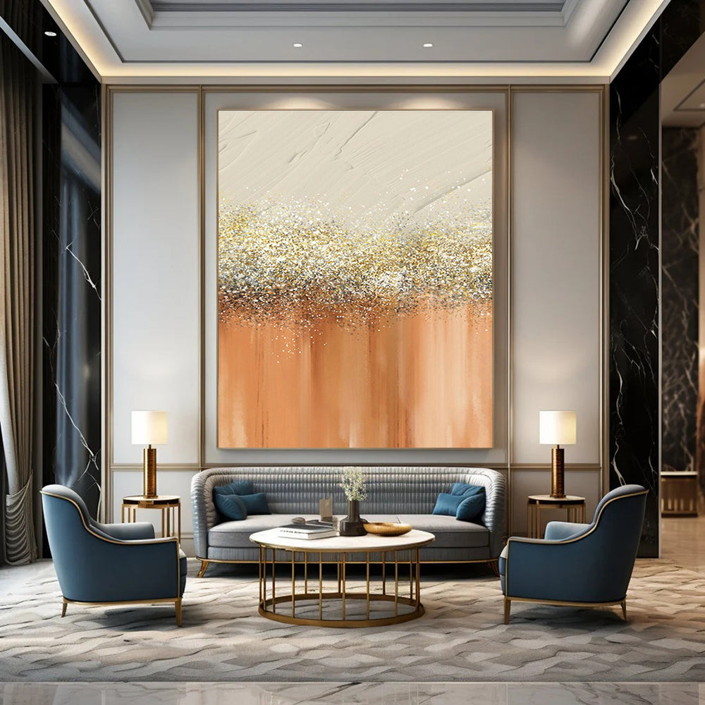 Gold - Glitter Gradient Abstract Art for Wedding Venue & Glamorous Boutique DLZ0665