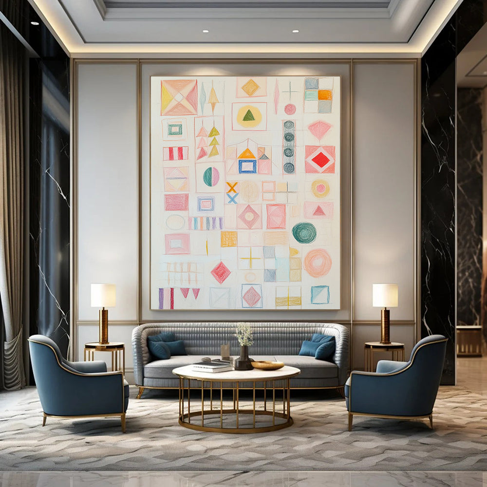 Geometric Pastel Shapes for Modern Minimalist Nursery & Creative Studio STSC1206
