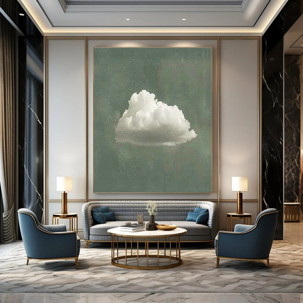 Lone Cloud Art for Minimalist Bedroom & Nature - Lover’s Study DLZ0977
