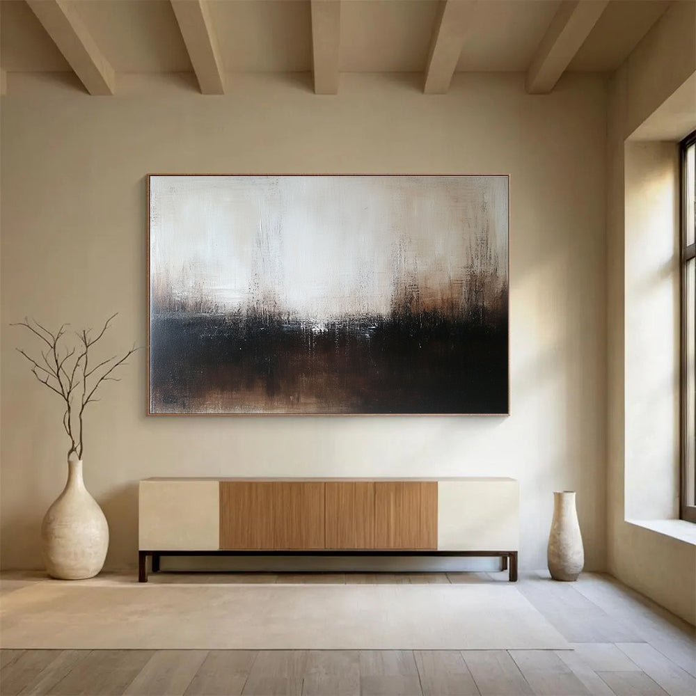Brown - Toned Abstract Mist Art for Industrial Loft & Meditation Space SC057