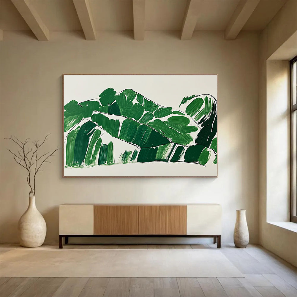 Minimalist Leaf Art for Tropical - Themed Café & Home Office SC551