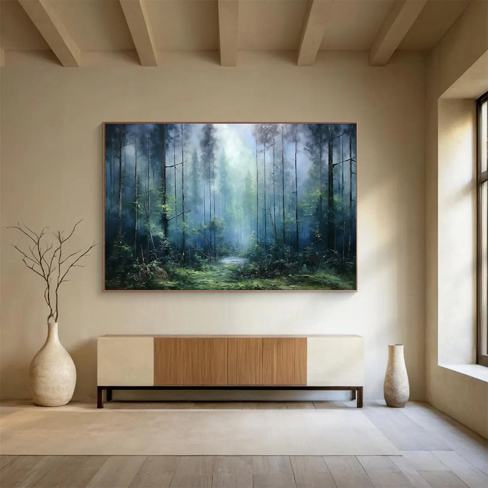 Misty Forest Landscape Art for Nature - Lover’s Cabin Bedroom Walls DLZ3253