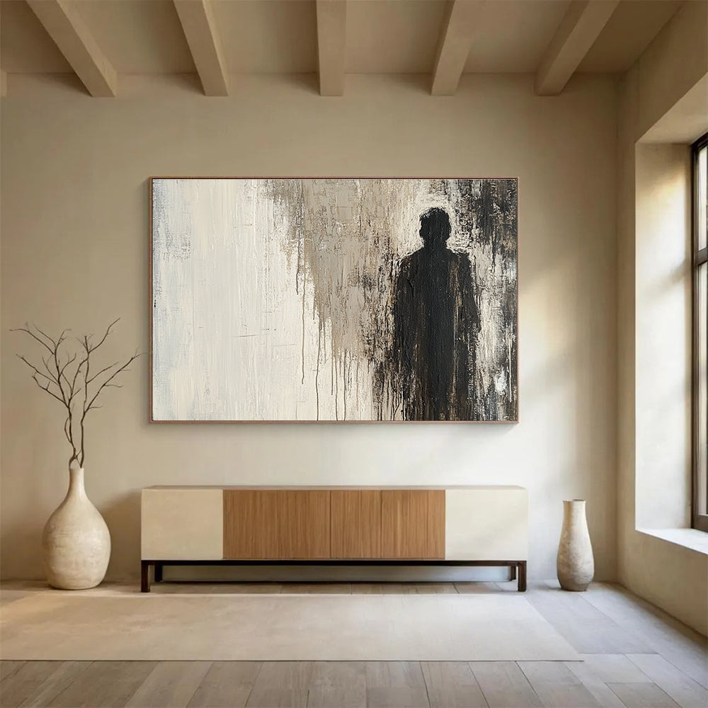 Silhouette in Abstract Texture Art for Contemporary Art Gallery & Thoughtful Library SC051