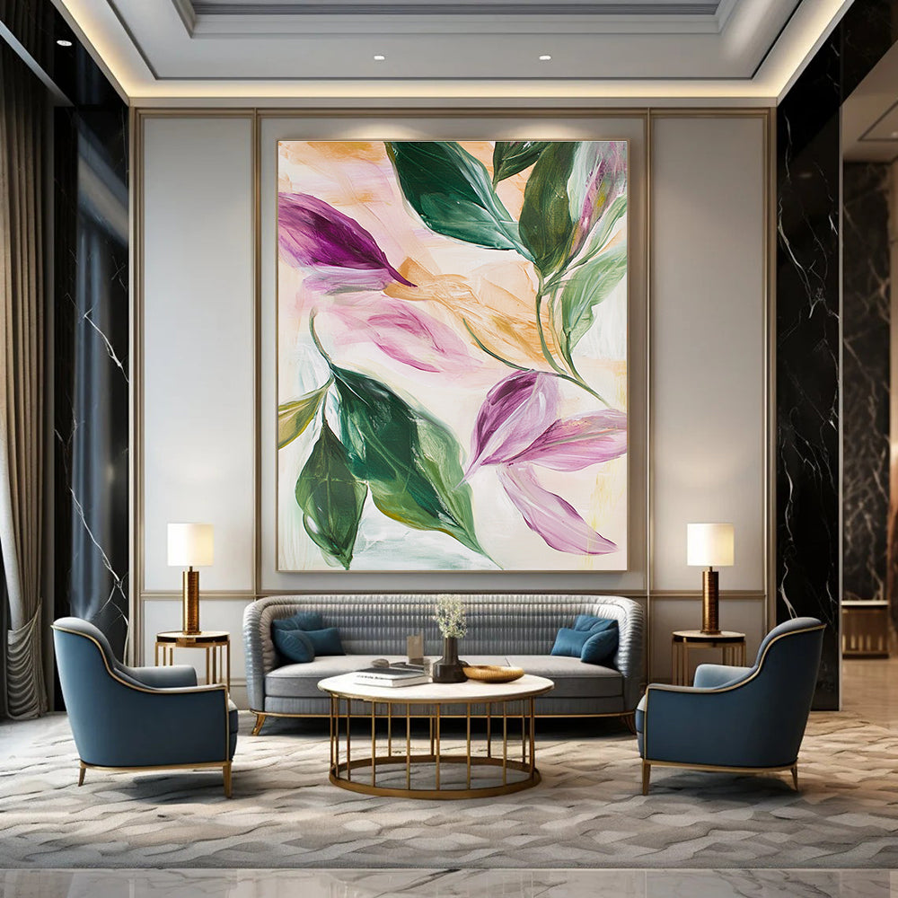 Floral Abstract Leaves for Feminine - Inspired Café & Botanical - Themed Home STSC595